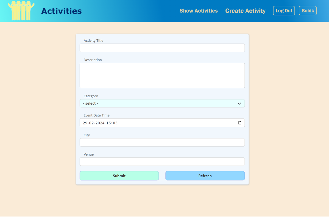 form to create event