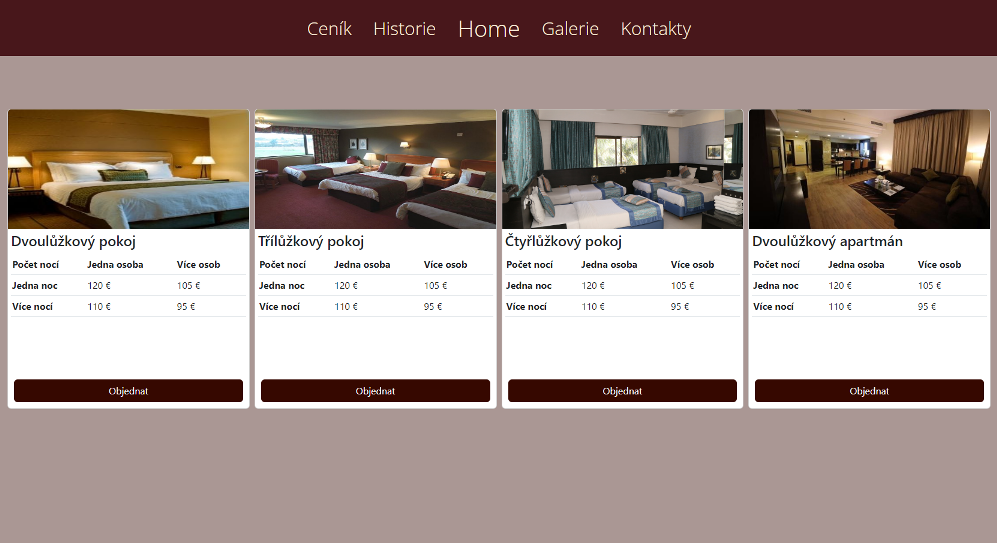 web page rooms section